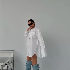 Poplin White Long Shirt